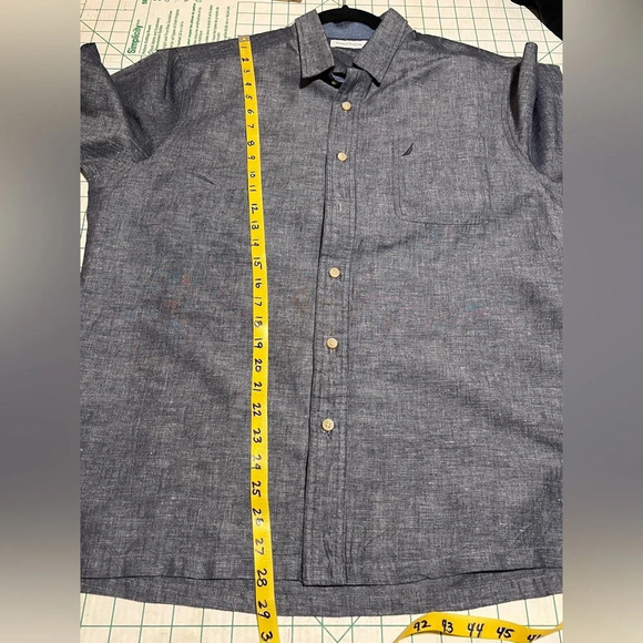 NAUTICA Men’s Blue chambray short sleeve shirt size L.‎ - Picture 12 of 12
